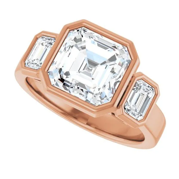 Bezel-Set Three-Stone Engagement Ring Image 5 Jimmy Smith Jewelers Decatur, AL