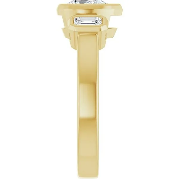 Bezel-Set Three-Stone Engagement Ring Image 4 Clater Jewelers Louisville, KY