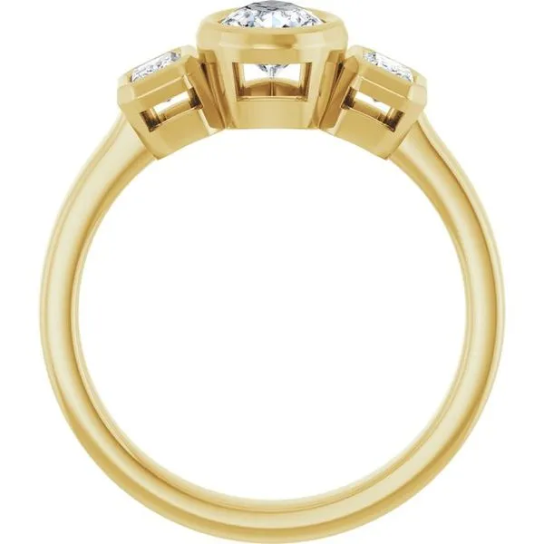 Bezel-Set Three-Stone Engagement Ring Image 2 Arezzo Jewelers Elmwood Park, IL
