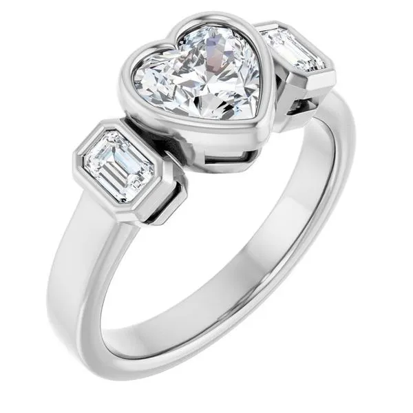 Bezel-Set Three-Stone Engagement Ring Clater Jewelers Louisville, KY