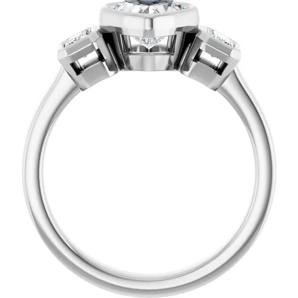 Bezel-Set Three-Stone Engagement Ring Image 2 Don's Jewelry & Design Washington, IA