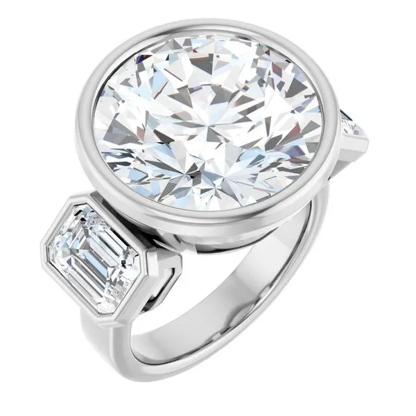 Bezel-Set Three-Stone Engagement Ring Hudson Valley Goldsmith New Paltz, NY