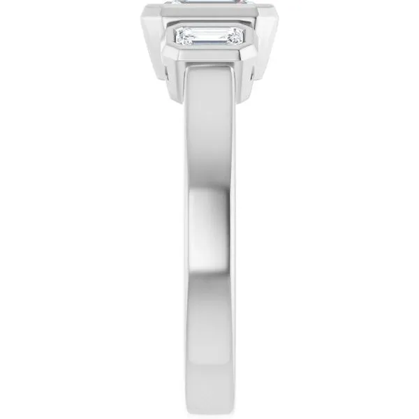 Bezel-Set Three-Stone Engagement Ring Image 4 Mark Jewellers La Crosse, WI