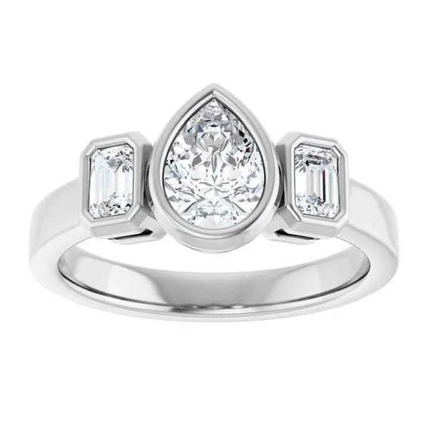 Bezel-Set Three-Stone Engagement Ring Image 3 Jimmy Smith Jewelers Decatur, AL