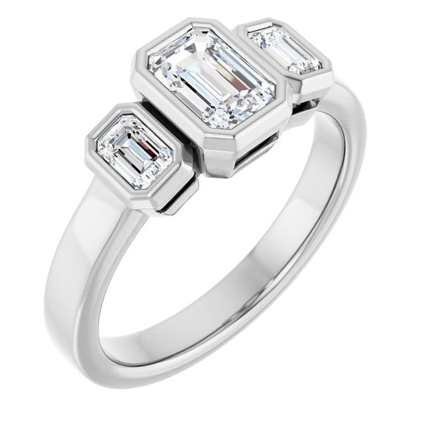 Bezel-Set Three-Stone Engagement Ring