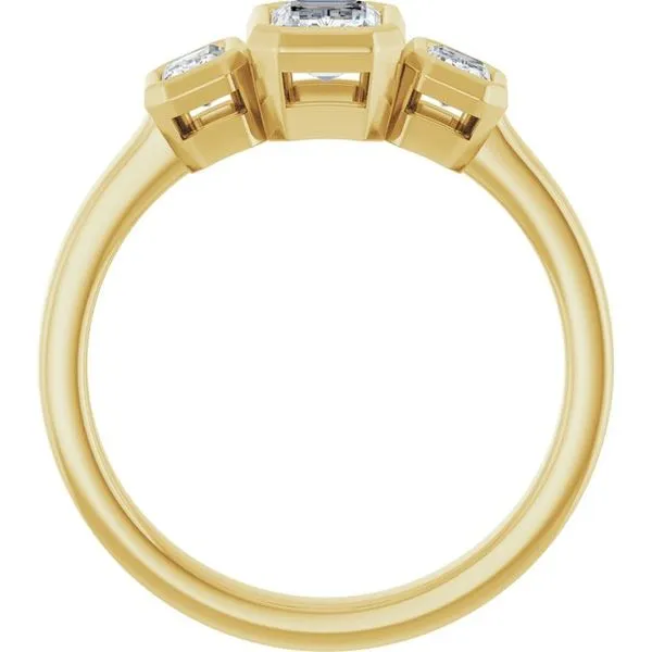Bezel-Set Three-Stone Engagement Ring Image 2 J. Thomas Jewelers Rochester Hills, MI