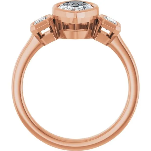 Bezel-Set Three-Stone Engagement Ring Image 2 Clater Jewelers Louisville, KY