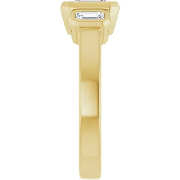 Bezel-Set Three-Stone Engagement Ring Image 4 Don's Jewelry & Design Washington, IA