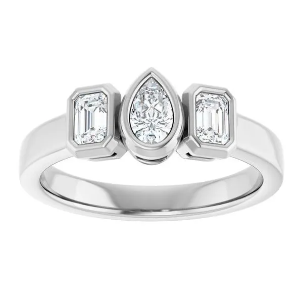 Bezel-Set Three-Stone Engagement Ring Image 3 Mark Jewellers La Crosse, WI