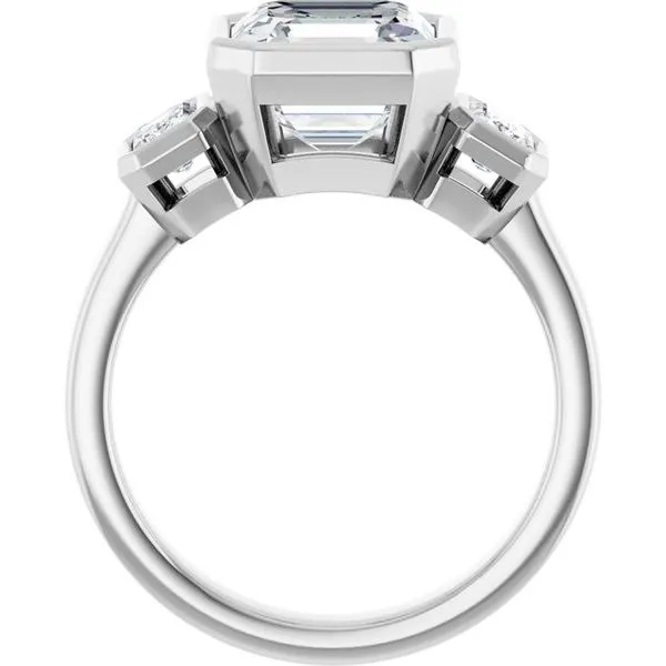 Bezel-Set Three-Stone Engagement Ring Image 2 Mark Jewellers La Crosse, WI
