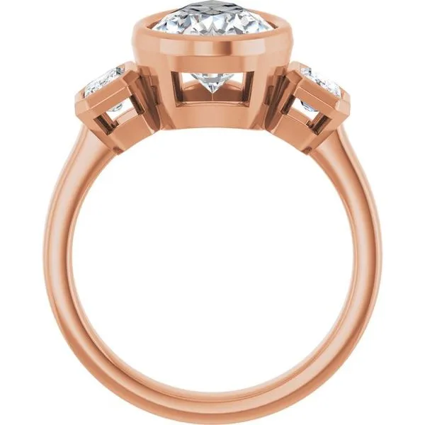 Bezel-Set Three-Stone Engagement Ring Image 2 Shipley's Fine Jewelry Hampstead, MD