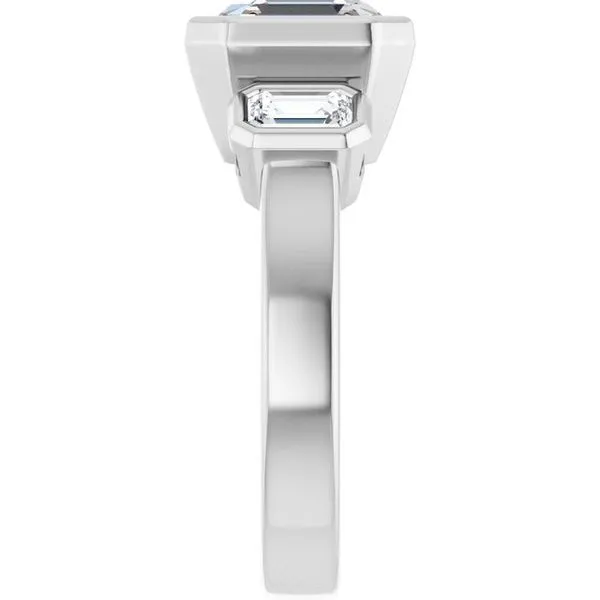 Bezel-Set Three-Stone Engagement Ring Image 4 Don's Jewelry & Design Washington, IA