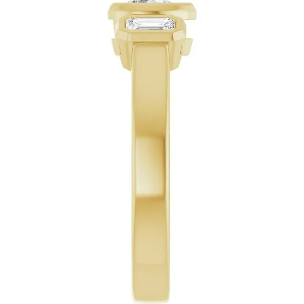 Bezel-Set Three-Stone Engagement Ring Image 4 Jimmy Smith Jewelers Decatur, AL