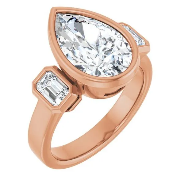 Bezel-Set Three-Stone Engagement Ring Don's Jewelry & Design Washington, IA