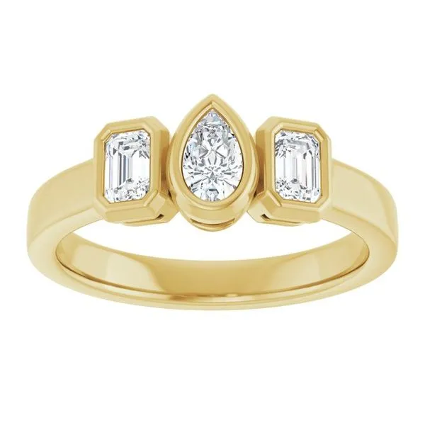 Bezel-Set Three-Stone Engagement Ring Image 3 Mark Jewellers La Crosse, WI