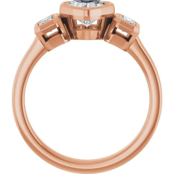 Bezel-Set Three-Stone Engagement Ring Image 2 Mark Jewellers La Crosse, WI