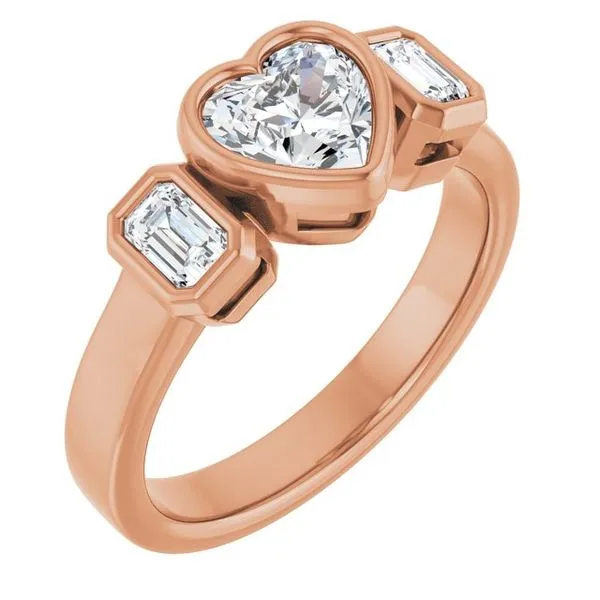 Bezel-Set Three-Stone Engagement Ring Clater Jewelers Louisville, KY