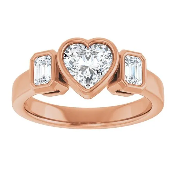 Bezel-Set Three-Stone Engagement Ring Image 3 Jimmy Smith Jewelers Decatur, AL