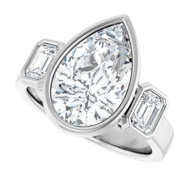 Bezel-Set Three-Stone Engagement Ring Image 5 Mark Jewellers La Crosse, WI