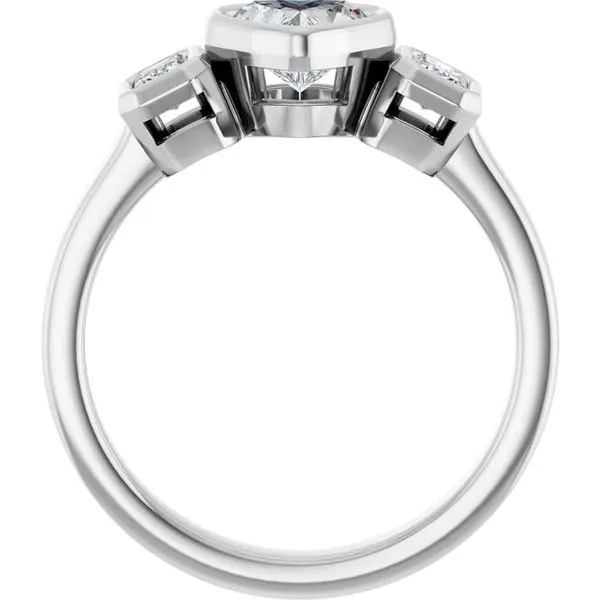 Bezel-Set Three-Stone Engagement Ring Image 2 Jimmy Smith Jewelers Decatur, AL