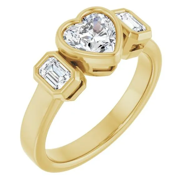 Bezel-Set Three-Stone Engagement Ring Mark Jewellers La Crosse, WI