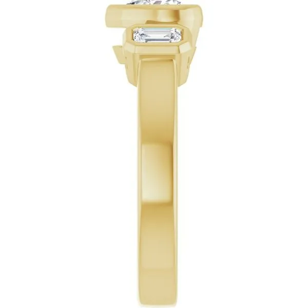 Bezel-Set Three-Stone Engagement Ring Image 4 Futer Bros Jewelers York, PA