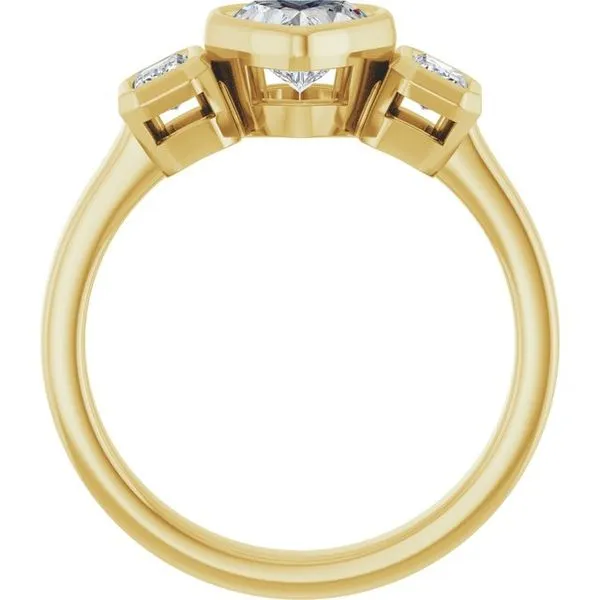 Bezel-Set Three-Stone Engagement Ring Image 2 JF Jones Jewelers Rochester, NY