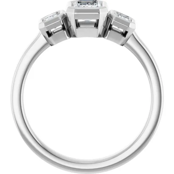Bezel-Set Three-Stone Engagement Ring Image 2 Vulcan's Forge LLC KANSAS CITY, MO