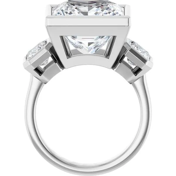 Bezel-Set Three-Stone Engagement Ring Image 2 Mark Jewellers La Crosse, WI