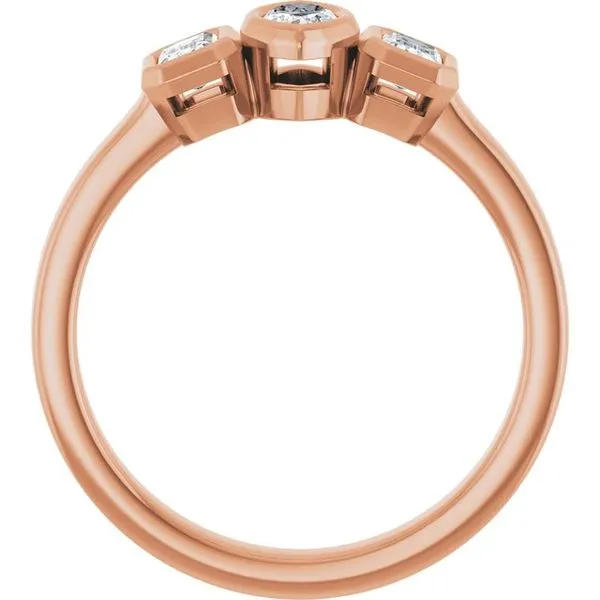 Bezel-Set Three-Stone Engagement Ring Image 2 Mark Jewellers La Crosse, WI