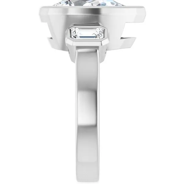 Bezel-Set Three-Stone Engagement Ring Image 4 Clater Jewelers Louisville, KY