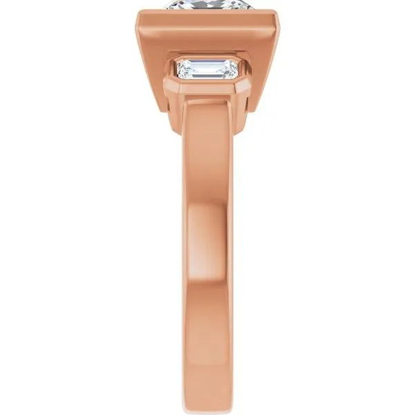 Bezel-Set Three-Stone Engagement Ring Image 4 Shipley's Fine Jewelry Hampstead, MD