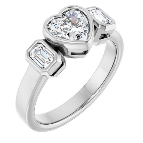 Bezel-Set Three-Stone Engagement Ring