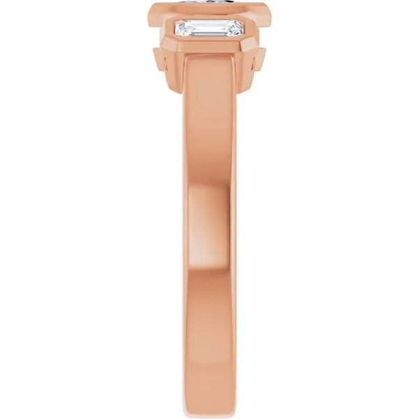 Bezel-Set Three-Stone Engagement Ring Image 4 Jimmy Smith Jewelers Decatur, AL