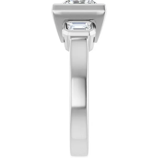 Bezel-Set Three-Stone Engagement Ring Image 4 Mark Jewellers La Crosse, WI