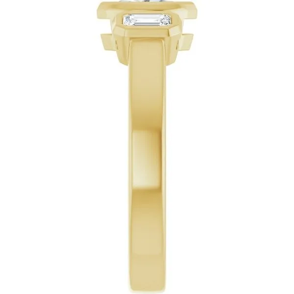 Bezel-Set Three-Stone Engagement Ring Image 4 Redlands Jewelers Redlands, CA