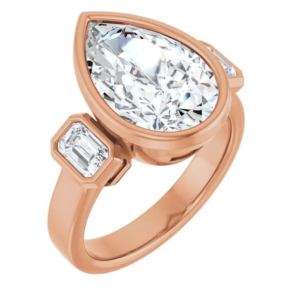 Bezel-Set Three-Stone Engagement Ring Michael Szwed Jewelers Longmeadow, MA