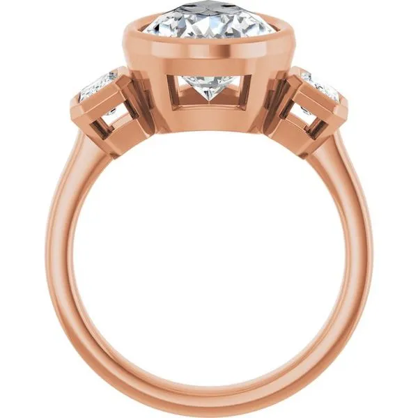 Bezel-Set Three-Stone Engagement Ring Image 2 Northwood Jewelers Northwood, OH