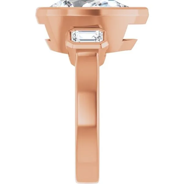 Bezel-Set Three-Stone Engagement Ring Image 4 Clater Jewelers Louisville, KY