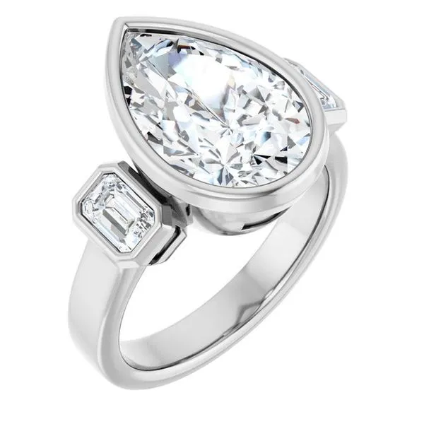 Bezel-Set Three-Stone Engagement Ring Vulcan's Forge LLC KANSAS CITY, MO