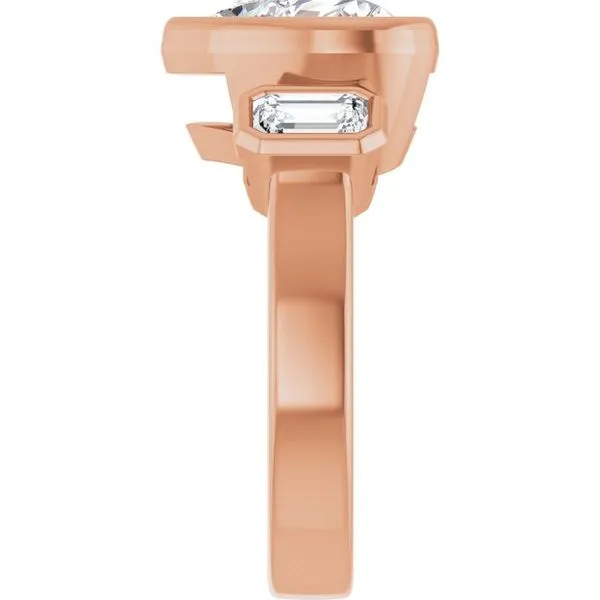 Bezel-Set Three-Stone Engagement Ring Image 4 Mark Jewellers La Crosse, WI