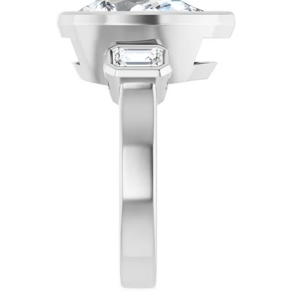 Bezel-Set Three-Stone Engagement Ring Image 4 Shipley's Fine Jewelry Hampstead, MD