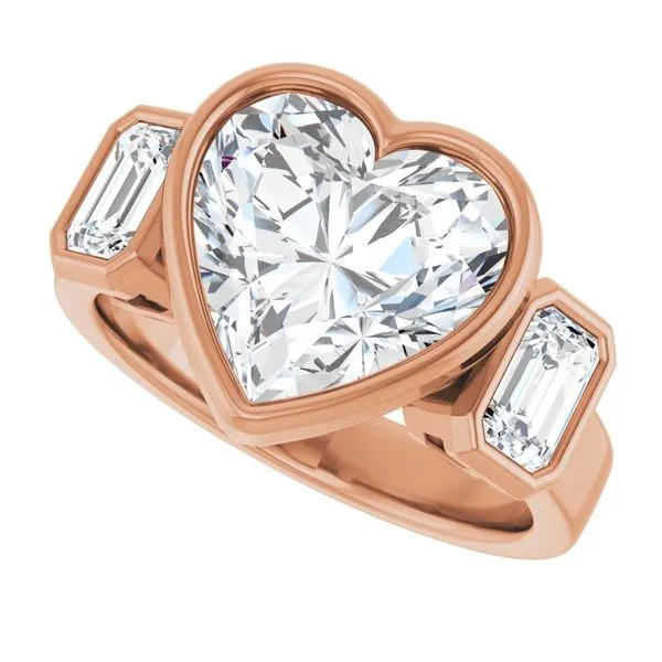 Bezel-Set Three-Stone Engagement Ring Image 5 Futer Bros Jewelers York, PA