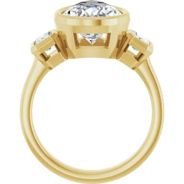 Bezel-Set Three-Stone Engagement Ring Image 2 Jimmy Smith Jewelers Decatur, AL