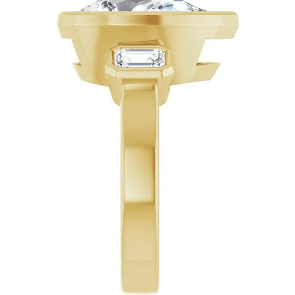 Bezel-Set Three-Stone Engagement Ring Image 4 Mark Jewellers La Crosse, WI