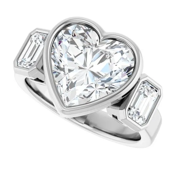 Bezel-Set Three-Stone Engagement Ring Image 5 Futer Bros Jewelers York, PA