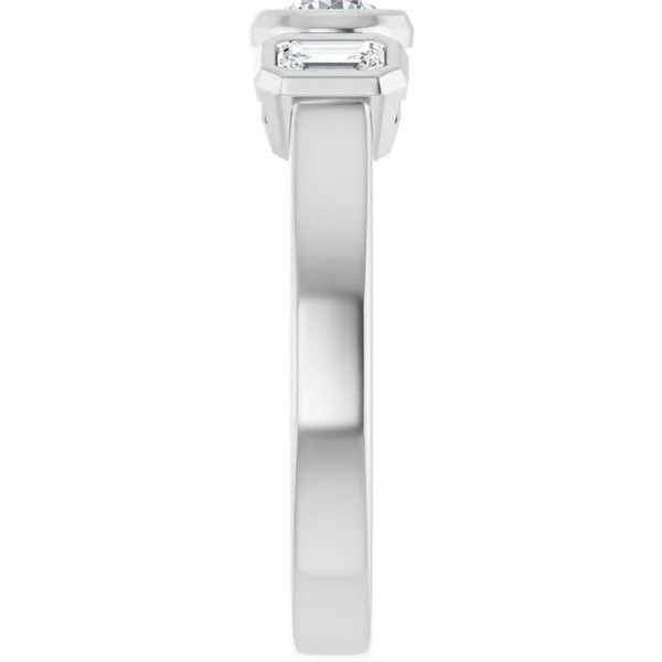 Bezel-Set Three-Stone Engagement Ring Image 4 J. Thomas Jewelers Rochester Hills, MI