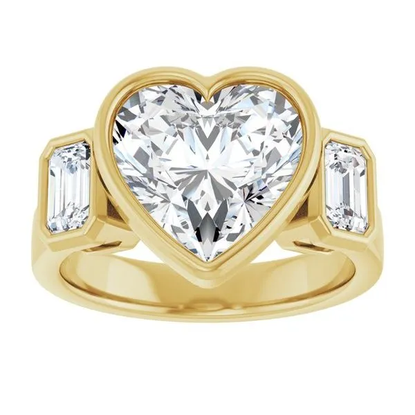 Bezel-Set Three-Stone Engagement Ring Image 3 Arezzo Jewelers Elmwood Park, IL