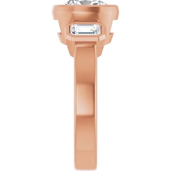 Bezel-Set Three-Stone Engagement Ring Image 4 Austin's Fine Diamonds & Jewelry Lyndhurst, NJ