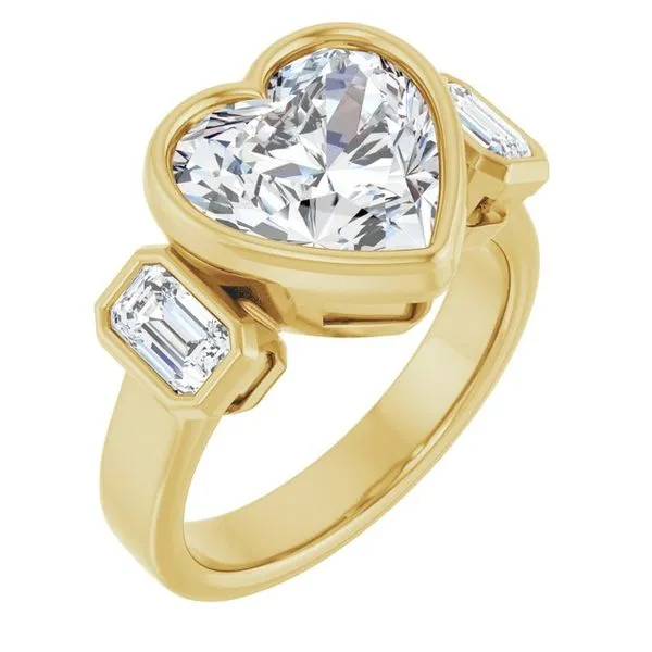 Bezel-Set Three-Stone Engagement Ring Hudson Valley Goldsmith New Paltz, NY